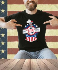 All Aboard the Trump Train 2024 American Flag Anti-Biden Long Sleeve T-Shirt