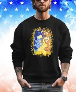 Bandit and Chilli X Gustav Klimt’s The Kiss The Heelers Kiss shirt