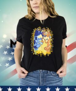 Bandit and Chilli X Gustav Klimt’s The Kiss The Heelers Kiss shirt