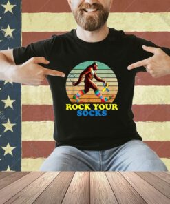 Down Syndrome Bigfoot Rock Your Socks Awareness Sasquatch T-Shirt