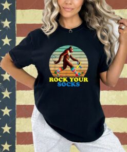Down Syndrome Bigfoot Rock Your Socks Awareness Sasquatch T-Shirt