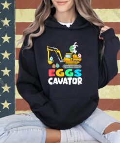 Eggs Cavator Easter Bunny Excavator Toddler Boys Easter Kids T-Shirt