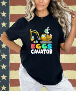 Eggs Cavator Easter Bunny Excavator Toddler Boys Easter Kids T-Shirt
