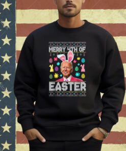 Funny Bunny Joe Biden Merry 4th Of July Happy Easter Day T-Shirt