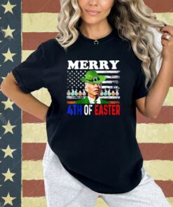Funny Merry 4th Of Easter Joe Biden Patrick's Leprechaun Hat T-Shirt