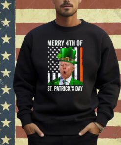 Funny Merry 4th Of St Patrick's Day Joe Biden Leprechaun Hat Tank Top