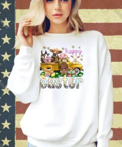 Happy Easter Day Vintage Truck With Farm Animals Gifts T-Shirt