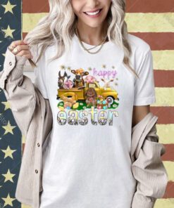 Happy Easter Day Vintage Truck With Farm Animals Gifts T-Shirt