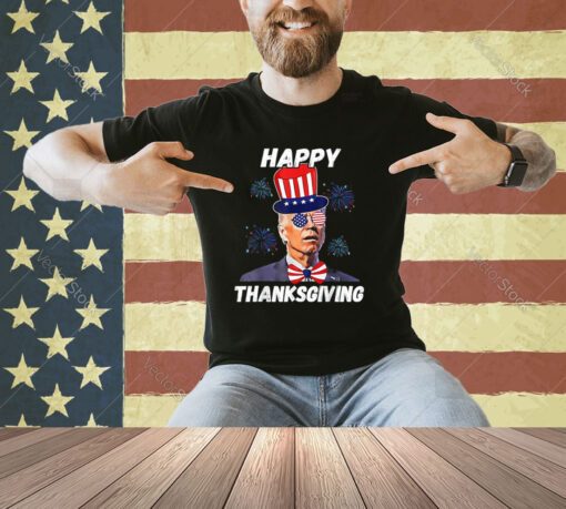 Happy Thanksgiving Funny Joe Biden Confused 4th Of July 2024 T-Shirt