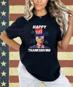 Happy Thanksgiving Funny Joe Biden Confused 4th Of July 2024 T-Shirt