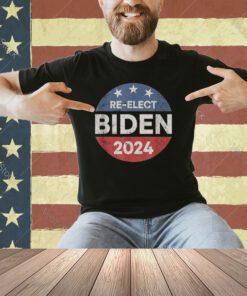 Joe Biden 2024 Retro Vintage Button Re-Elect Campaign T-Shirt