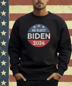 Joe Biden 2024 Retro Vintage Button Re-Elect Campaign T-Shirt