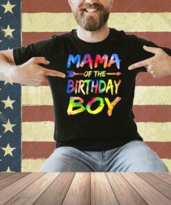 Mama of the Birthday Boy Tie Dye Colorful Bday Party T-Shirt