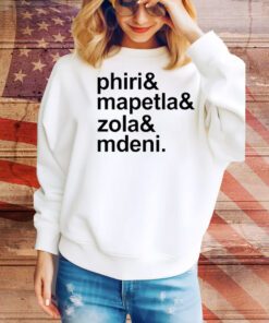 Mbekezeli Wearing Phiri Mapetla Zola Mdeni t-shirt