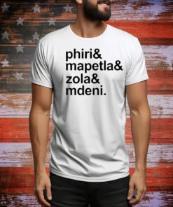Mbekezeli Wearing Phiri Mapetla Zola Mdeni t-shirt