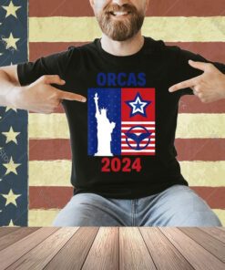 Orcas 2024 Funny Election Wity Orca Orcanizing Politics T-Shirt