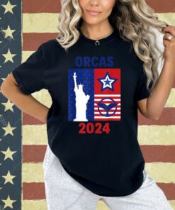 Orcas 2024 Funny Election Wity Orca Orcanizing Politics T-Shirt