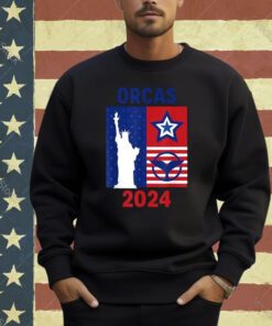 Orcas 2024 Funny Election Wity Orca Orcanizing Politics T-Shirt