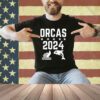 Orcas 2024 Funny Politics Orca Sinking Boat Election T-Shirt