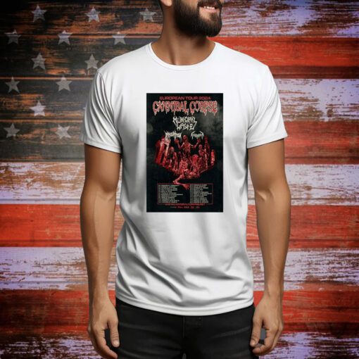 Poster Cannibal Corpse European Tour 2024 t-shirt