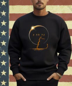 Solar Cat Eclipse, View Totality April 8 2024 Astronomy Cat T-Shirt