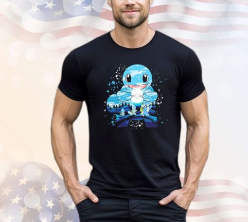 Squirtle Wartortle and Blastoise water evolution painting Shirt