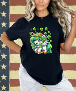 St Patrick Day Irish Unicorn Girls Toddler Lepricorn T-Shirt
