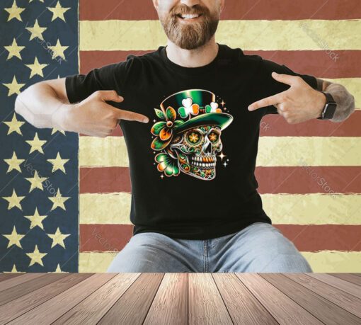 St Patricks Irish Sugar Skull Day Of Dead St Patricks Day T-Shirt