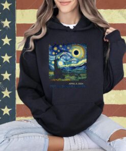 Total Solar Eclipse 2024 Vincent van Gogh Art Starry Night T-Shirt