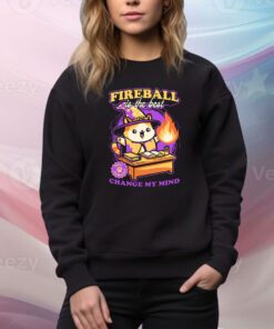 Wizard Cat Fireball Is The Best Change My Mind t-shirt