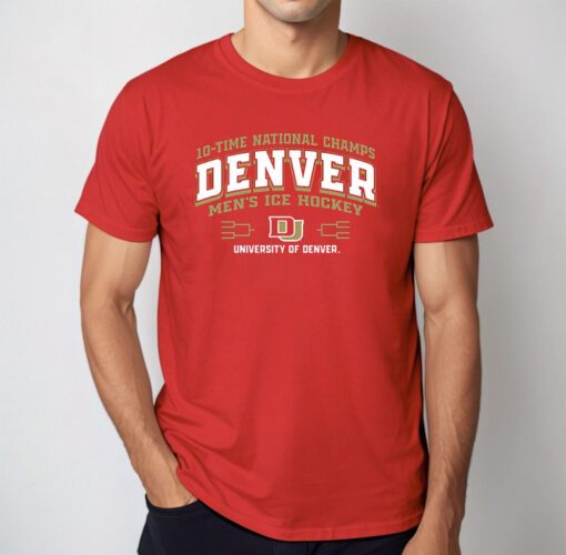 Denver Pioneers 10-Time Ncaa Men’s Ice Hockey National Champions Banner Shirt