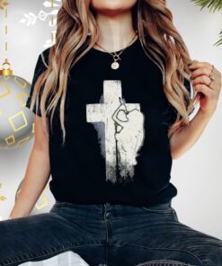 NessaBarrett Who Is She Crucifix Distressed Shirt