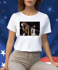 Johnson Blocks A Shot By Iowa Guard Caitlin Clark Funny Shirts