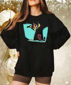 Wolverine and Deadpool in the style of Calvin and Hobbes Gotcha Tee Shirt