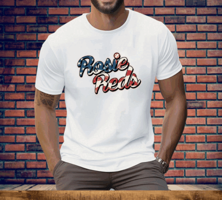 Rosie Reds White And Blue Ladies Boyfriend Tee Shirt