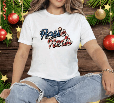 Rosie Reds White And Blue Ladies Boyfriend Tee Shirt