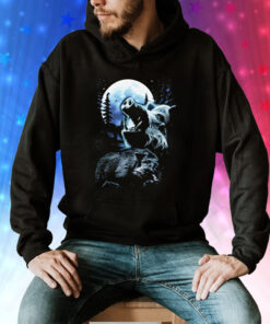 Wild Boar Howling at the Moon Hoodie