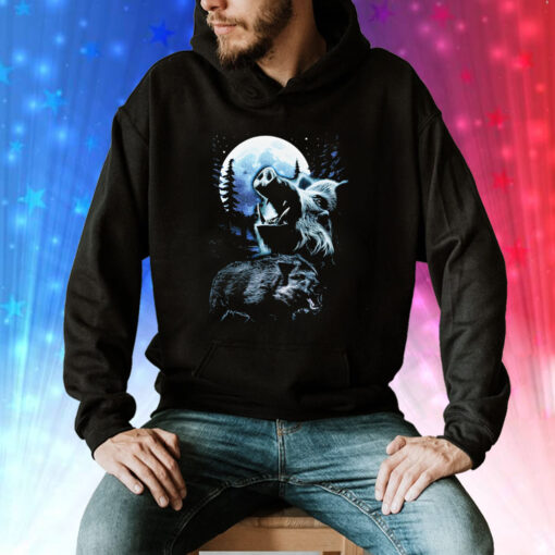 Wild Boar Howling at the Moon Hoodie
