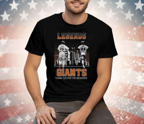 Legends Bonds And Mays Giants Thank You For The Memories Tee Shirt