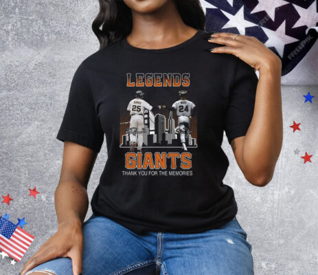 Legends Bonds And Mays Giants Thank You For The Memories Tee Shirt
