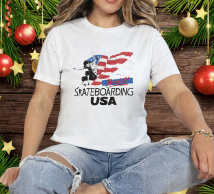 Usa Shred It Skateboarding Tee Shirt