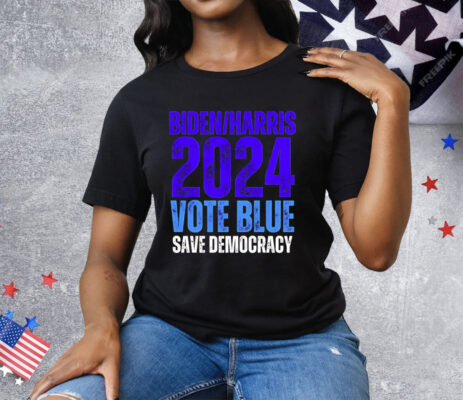 Biden Harris 2024 vote blue save democracy T-Shirt