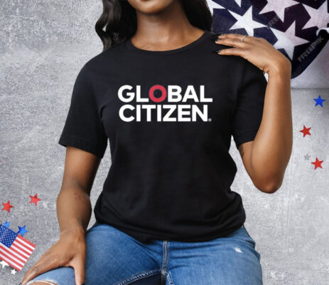 Hugh Jackman Wearing Global Citizen Logo Tee Shirt