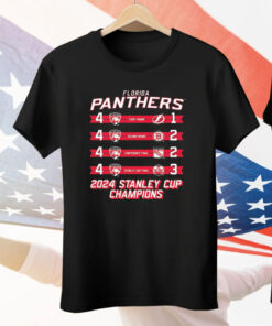 Florida Panthers 2024 Stanley Cup Champions Schedule Tee Shirt