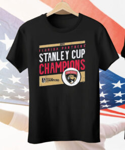 Florida Panthers Majestic Threads 2024 Stanley Cup Champions Tri-Blend Ringer Tee Shirt