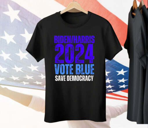 Biden Harris 2024 vote blue save democracy T-Shirt