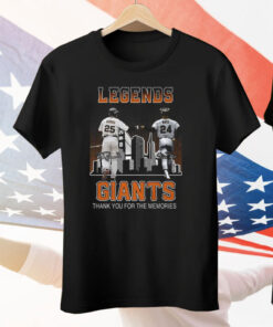 Legends Bonds And Mays Giants Thank You For The Memories Tee Shirt