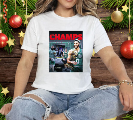 Boston Celtics Banner 18 Cue The Duckboats The Champs Tee Shirt