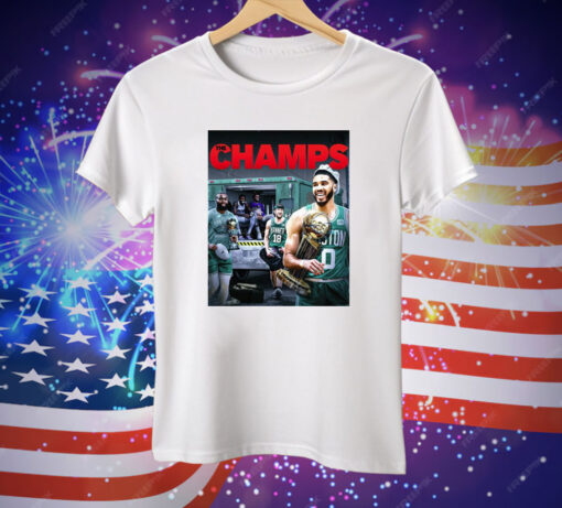 Boston Celtics Banner 18 Cue The Duckboats The Champs Tee Shirt