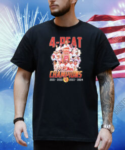 Official 4-Peat Oklahoma Sooners NCAA Softball National Champions 2021-22-23-24 Shirt